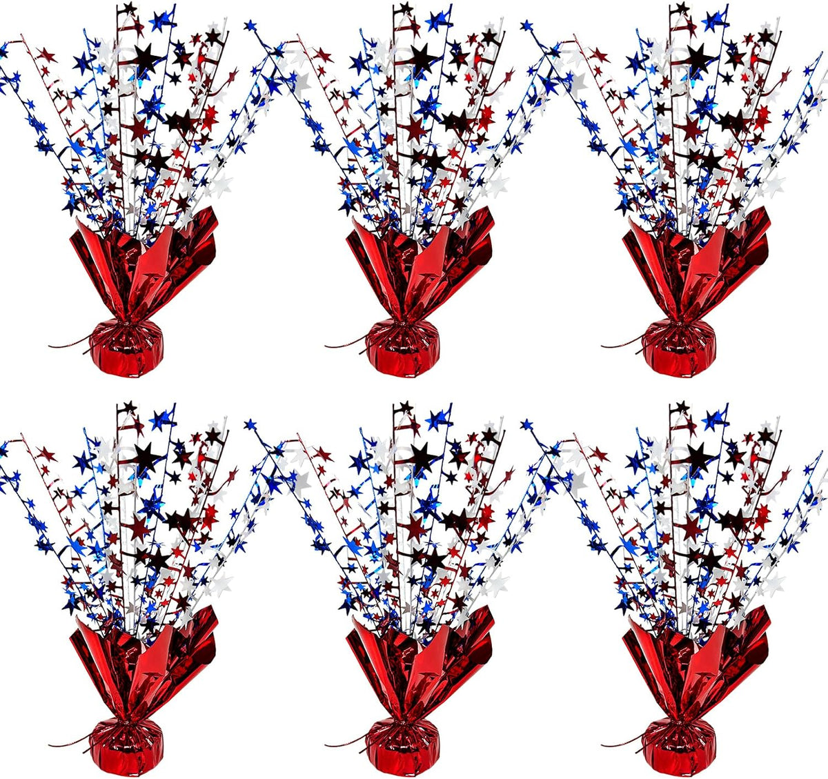 FUBININA Birthday Party Centerpieces Table Decorations Metallic Foil - Red White and Blue