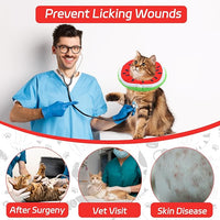 Cat Cone Collar Soft, Adjustable Cat Recovery Collars Kitten Cones to Stop Licking, Cute Donut E Collar After Surgery, Anti-Lick Wound Healing Elizabethan Collar for Kittens (Watermelon, Small)
