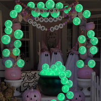 Yinder 24 Pcs Clear Beach Balls Inflatable Bubble Ball Decorations - Lighted / Clear and White