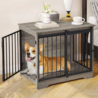 Hzuaneri 77.6 in Double Dog Crate Furniture - Greige / 31.9"L x 21.7"W x 26.6"H