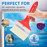 Falling in Art large 8 inch flat paddle paint brush with stainless steel ferrule - view 12