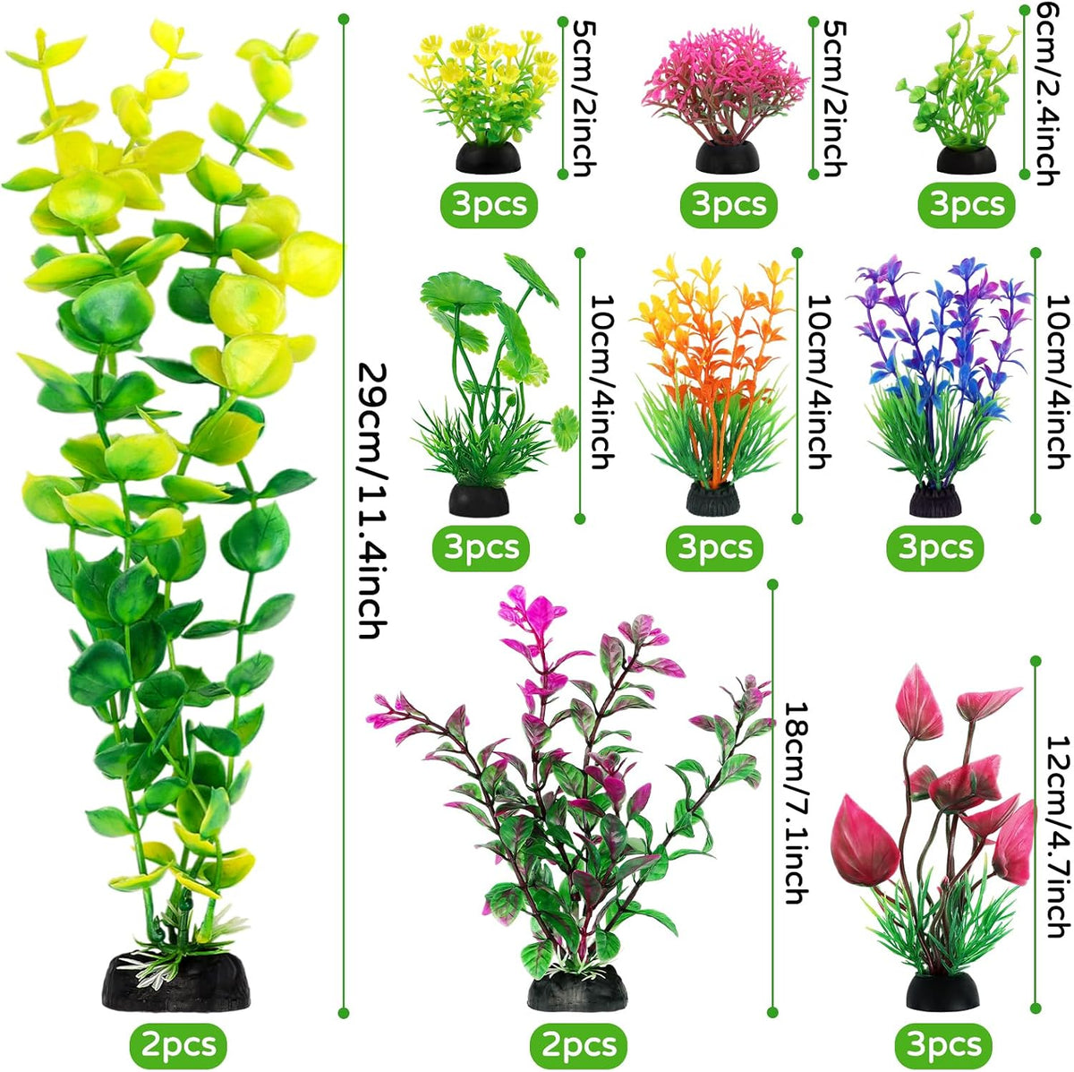 QUOZUO 25pcs Artificial Plant, Fish Tank Decorations Plants - image 2