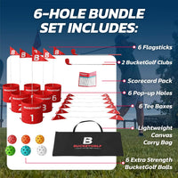 BucketGolf 6 hole backyard golf game bundle with clubs and carry bag - view 7