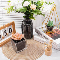 Keedolla 15 Oz Aquarium Fish Tank Gravel Rocks Glass Pebbles Gemstones, Black Glass Stones Vase Filler for Fountain Succulent Plant Decorative Rock Pebble Stone