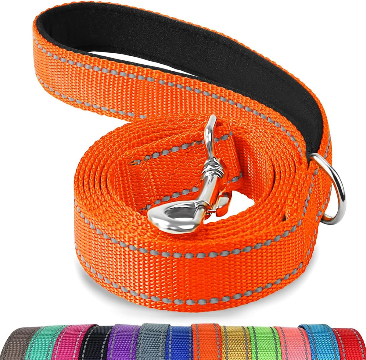 Joytale Reflective Dog Leash for Medium & Large Dogs - 6 ft Narrow / Orange