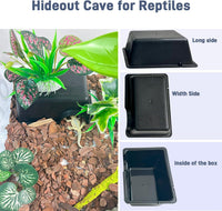 Reptile Hide Cave, Snake Hide for Ball Python & Gecko - Black / Small (2 Count) - image 2