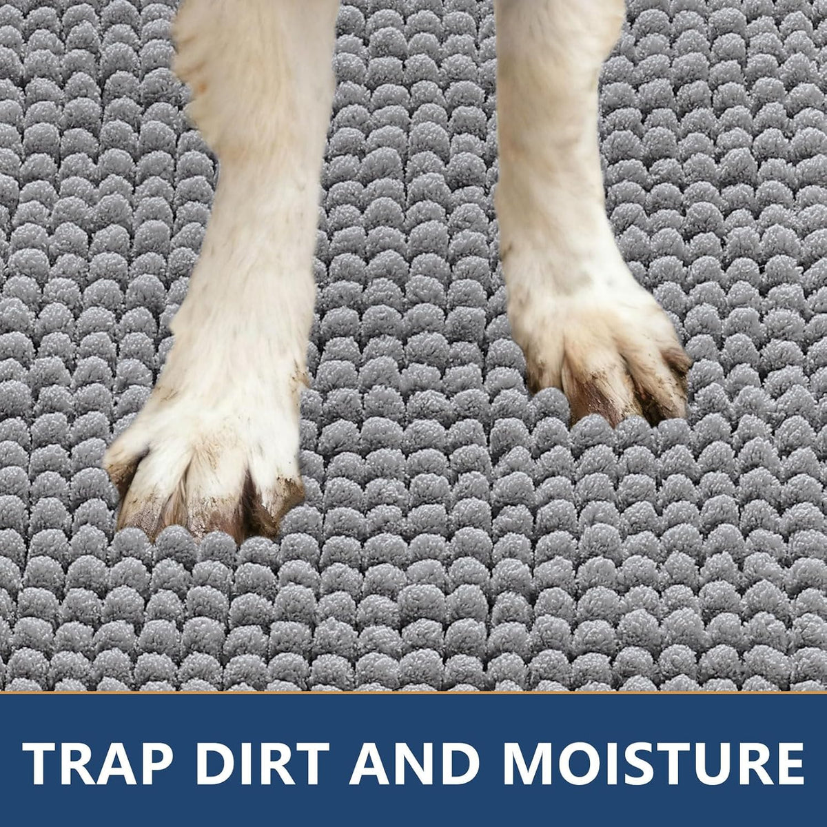 Smiry Dog Door Mat for Muddy Paws 30x20 - 71"X46" / Grey - image 4