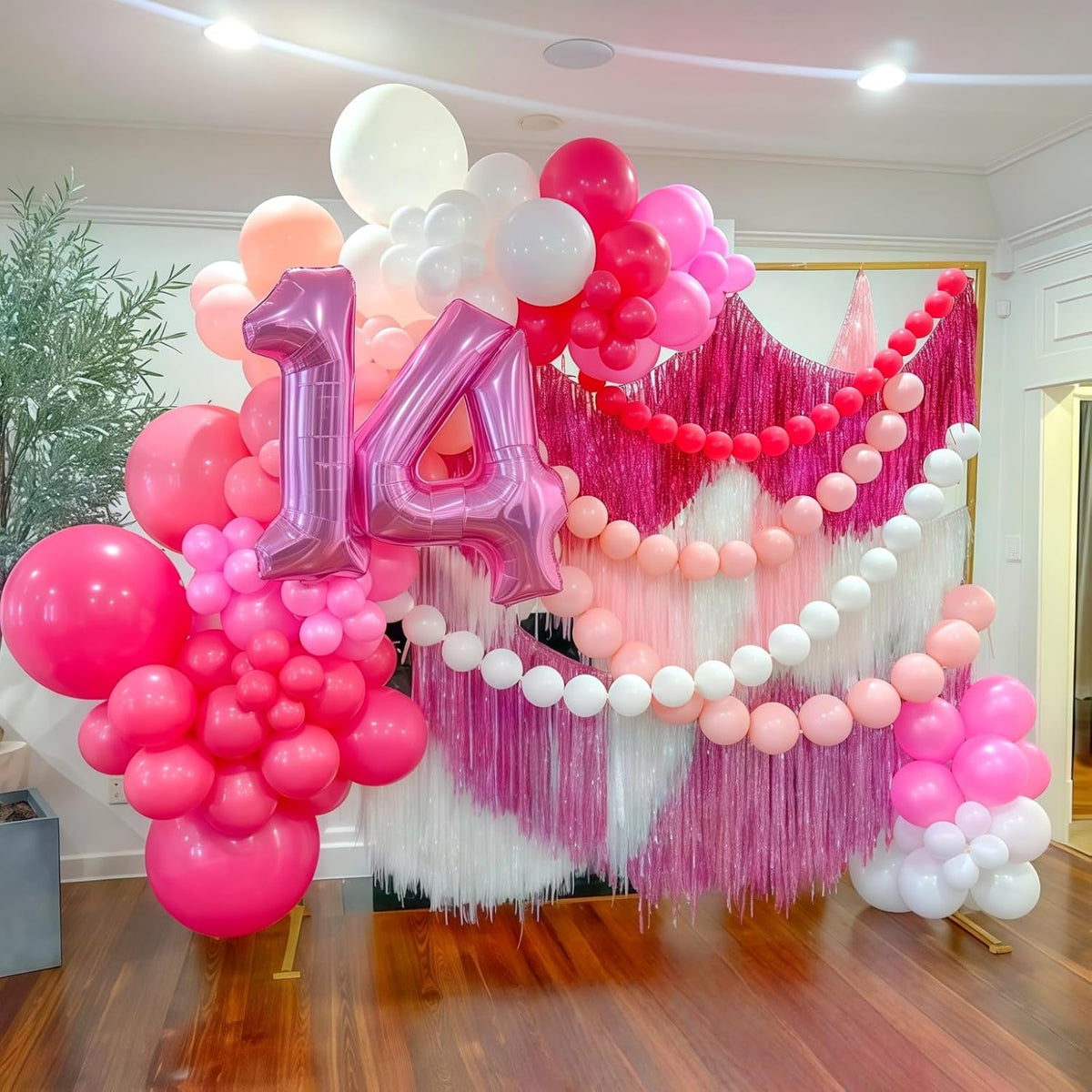 Pearl White Linking Balloons for Wedding Bride Shower Mermaid Party - Baby Pink / 10 inch - image 4