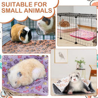 Reginary 4 Pcs Waterproof Guinea Pig Blankets Washable Small Animal Fleece Bedding Absorbent Guinea Pig Cage Liners Reusable Pet Pee Pad Sleep Mat for Hamster Ferret(Paw Print,35 x 24 Inch)