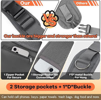 YUDODO Pet Sling Carrier for Small Dogs & Cats – Hands-Free Puppy Carrier with Safety Hook, Large Zipper Pocket, Soft Breathable Mesh, Adjustable Strap & Reflective Strip (Black 1.0 S)