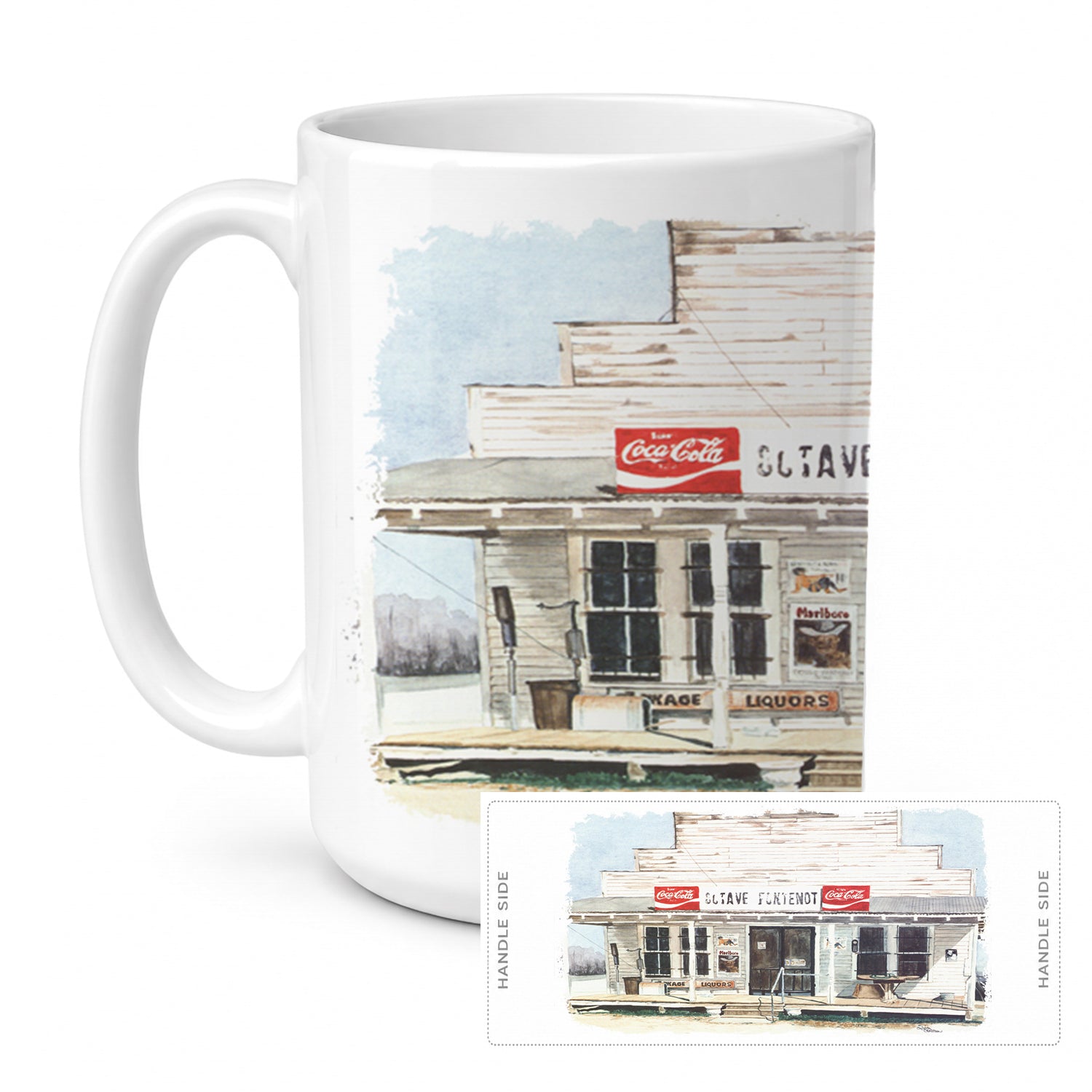 Octave Fontenot Ceramic Coffee Mug 15 oz Decorative Large C Handle Mug Cup for Tea, Cocoa Hot Chocolate