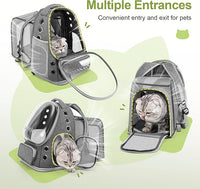 Expandable Cat Backpack,Cat Bubble Backpack Carrier for Carrying Cats, Pets and Small Dogs,Airline-Approved,Designed for Travel, Hiking, Walking,Car （Grey