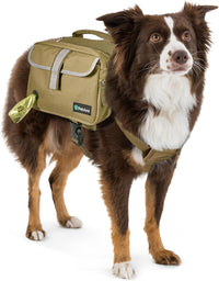 PetAmi Dog Backpack for Medium Large Dogs, Hiking Saddle Bag - Medium / Tan Canvas - image 2