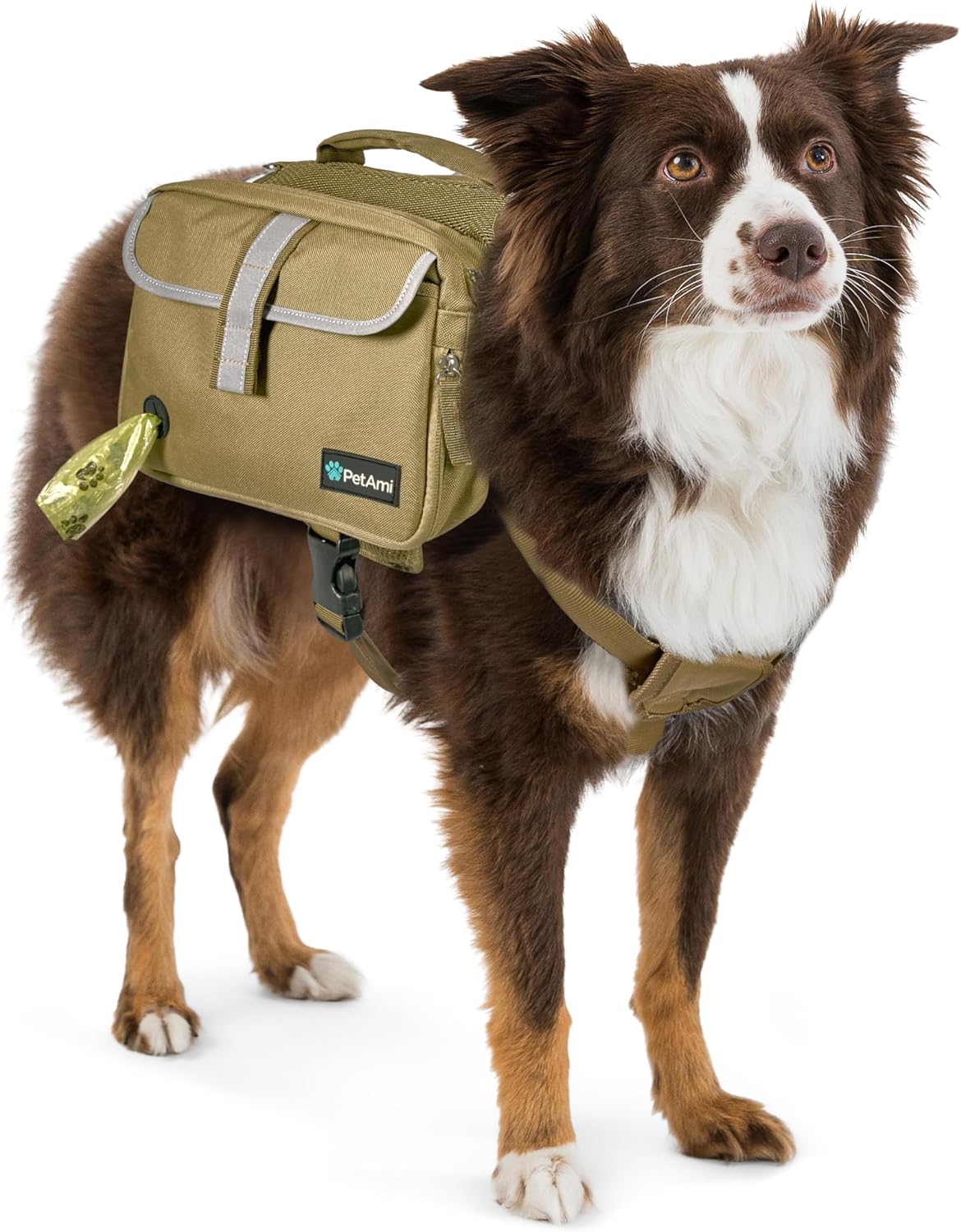 PetAmi Dog Backpack for Medium Large Dogs, Hiking Saddle Bag - Medium / Tan Canvas - image 2