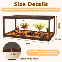 PROLEE Retile Tank, Bearded Dragon Tank - Walnut / 81 Gallons - image 2