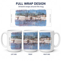 Harbour Ceramic Coffee Mug 15 oz Decorative Large C Handle Mug Cup for Tea, Cocoa Hot Chocolate