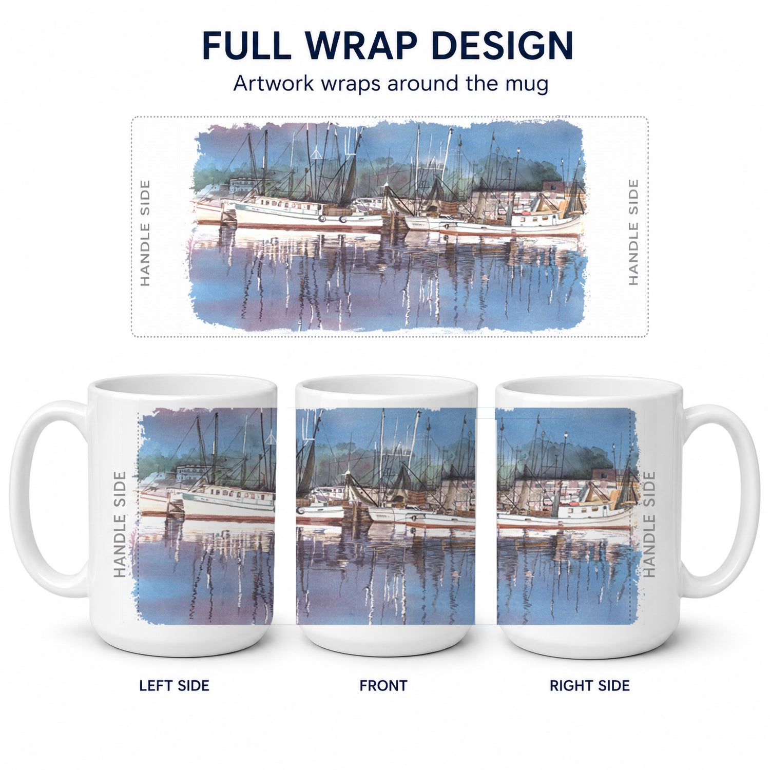 Harbour Ceramic Coffee Mug 15 oz Decorative Large C Handle Mug Cup for Tea, Cocoa Hot Chocolate