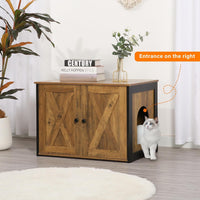 Cat Litter Box Enclosure, Hidden Litter Box Furniture - Warm Brown - image 2