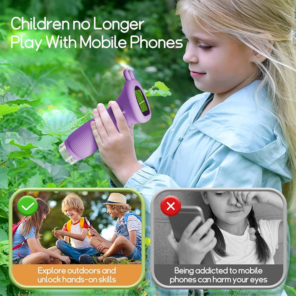 WINWEND Kids Microscope Pocket Microscope 1000X Portable Microscope - Purple - image 2