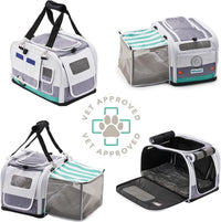 Soft-Sided Airline Approved Cat Carrier with Expandable Hideaway - Slate Cruiser - image 2