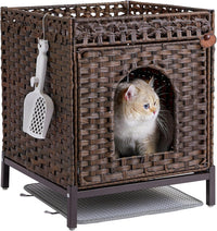 Cat Litter Box Enclosure Hidden Litter Box Furniture - Medium / Brown