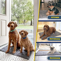 Muddy Mat® AS-SEEN-ON-TV Highly Absorbent Microfiber Door Mat and Pet Rug, Non Slip Thick Washable Area and Bath Mat Soft Chenille for Kitchen Bathroom Bedroom Indoor and Outdoor - Grey XXL 60"X48"