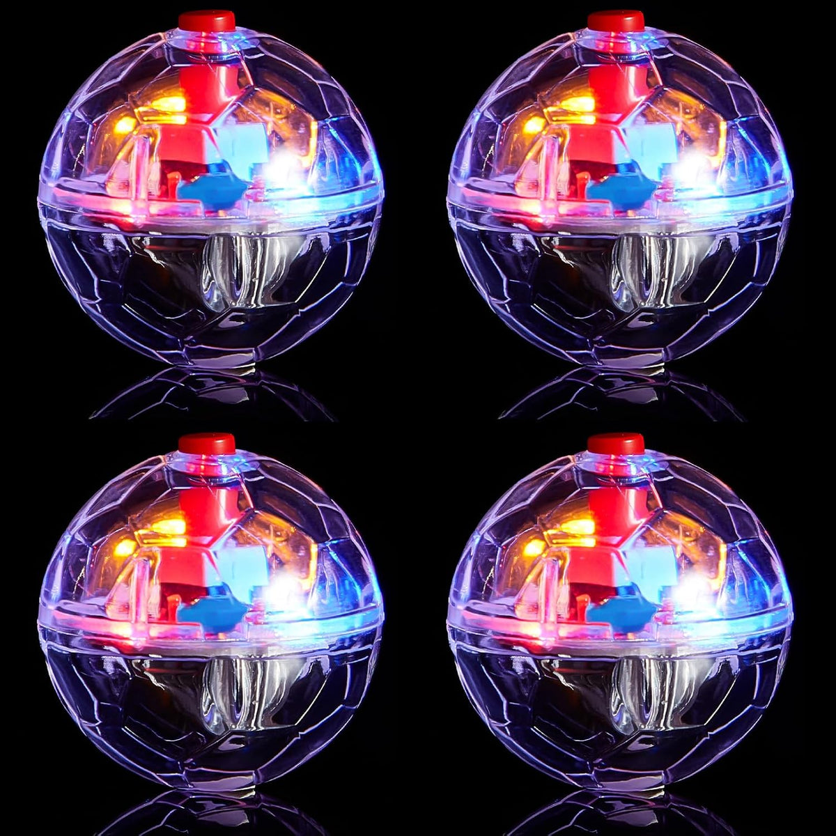 Frienda 4 Pcs Light up Cat Ball LED Motion Ghost Hunting Cat Ball – Essentials for Cats - Clear