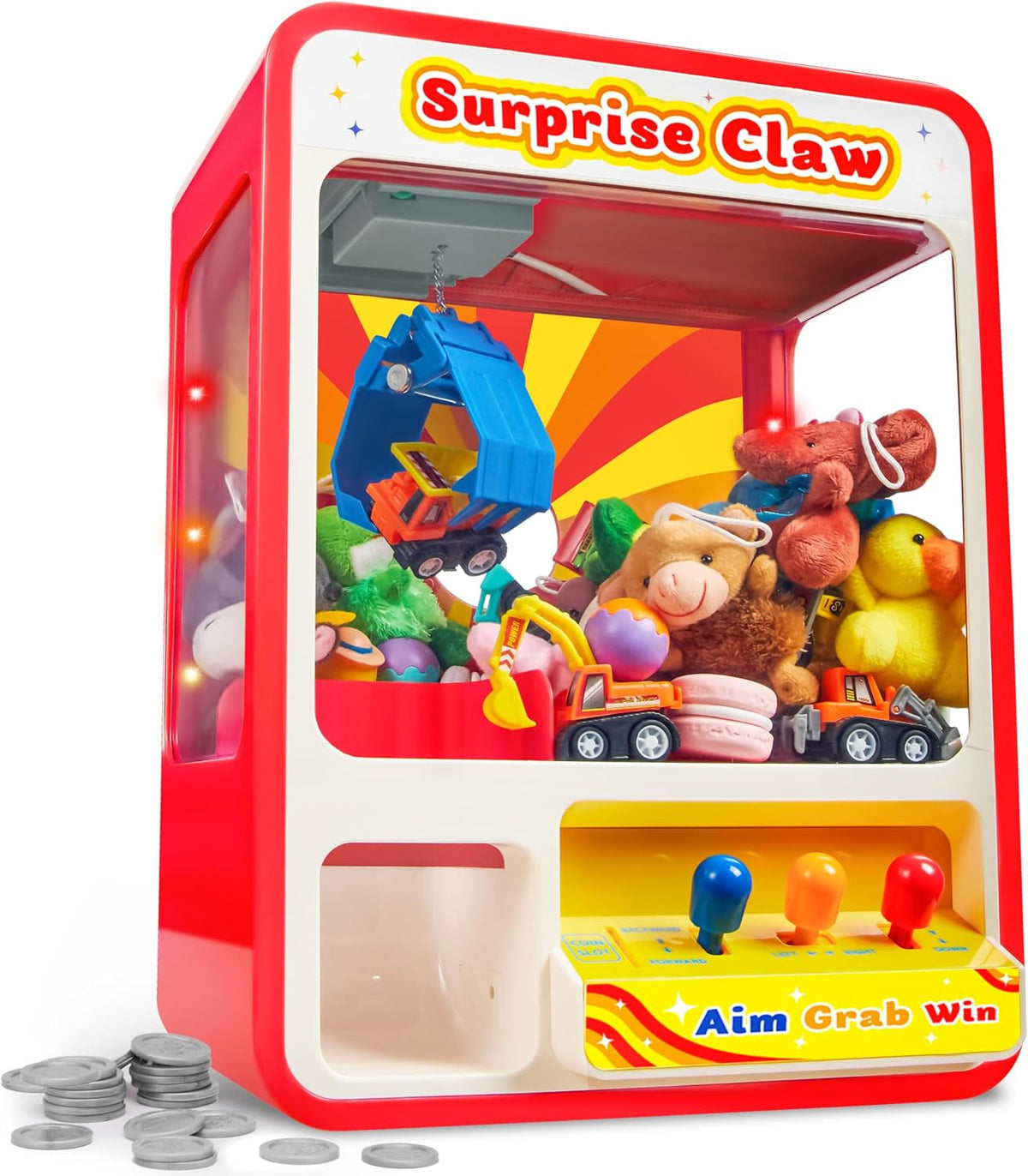 JOYIN Claw Machine Arcade Toy with LED Light & Adjustable Sound