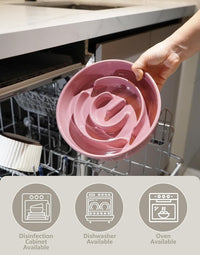 Ceramic Slow Feeder Dog Bowls - Pink / 8 Inches - image 4