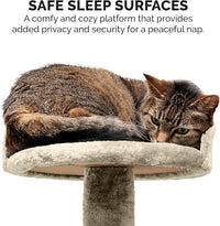 Furhaven 49.5" Tall Cat Tree for Indoor Cats, Ft. Sisal Scratching Posts, Plush Ball Toy, & Busy Box Toy - Tiger Tough Play Stairs Interactive Playground Tower - Cream, One Size