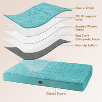 EHEYCIGA Orthopedic Dog Bed Large with Removable Washable Cover - 36*27*3.5 inches / Turquoise Blue - image 4