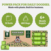 Pogi's Compostable Dog Poop Bags, Leak-Proof, 18 Rolls - 480 Count (Pack of 1) / Unscented - image 2