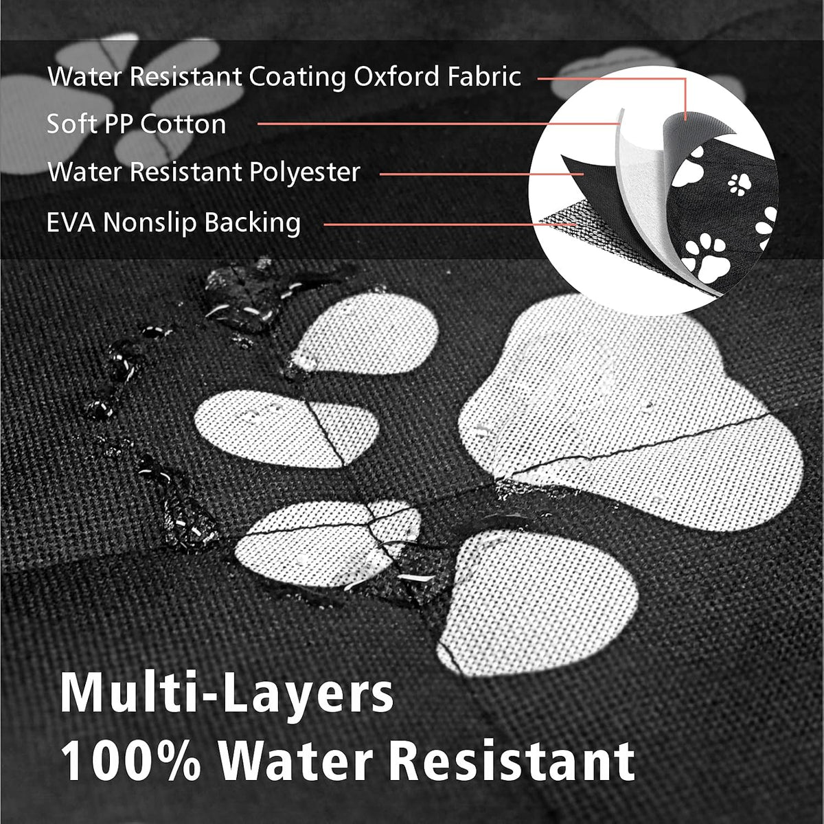 SUV Cargo Liner for Dogs - Trunk Cover for SUV with Bumper Flap Protector – Essentials for Dogs - Paw Print / Standard: 55" x 91" - image 3