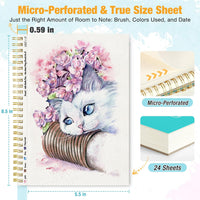 Watercolor Paper Pad, 5.5"x8.5”, Spiral, Bound with Tear - Teal / 5.5" x 8.5" Spiral Bound (pack of 20) - image 2