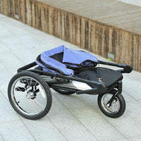 PawHut Dog Stroller, Pet Stroller 3 Wheels with Easy One-Hand Fold, Rubber Wheels, Storage Bag, Soft Cushion, Safety Leash, for Small & Medium Dogs, Blue