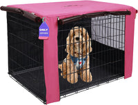 42-Inch Dog Crate Cover with Mesh, Waterproof Kennel Cover - 36.0"L x 23.0"W x 25.0"H / Pink
