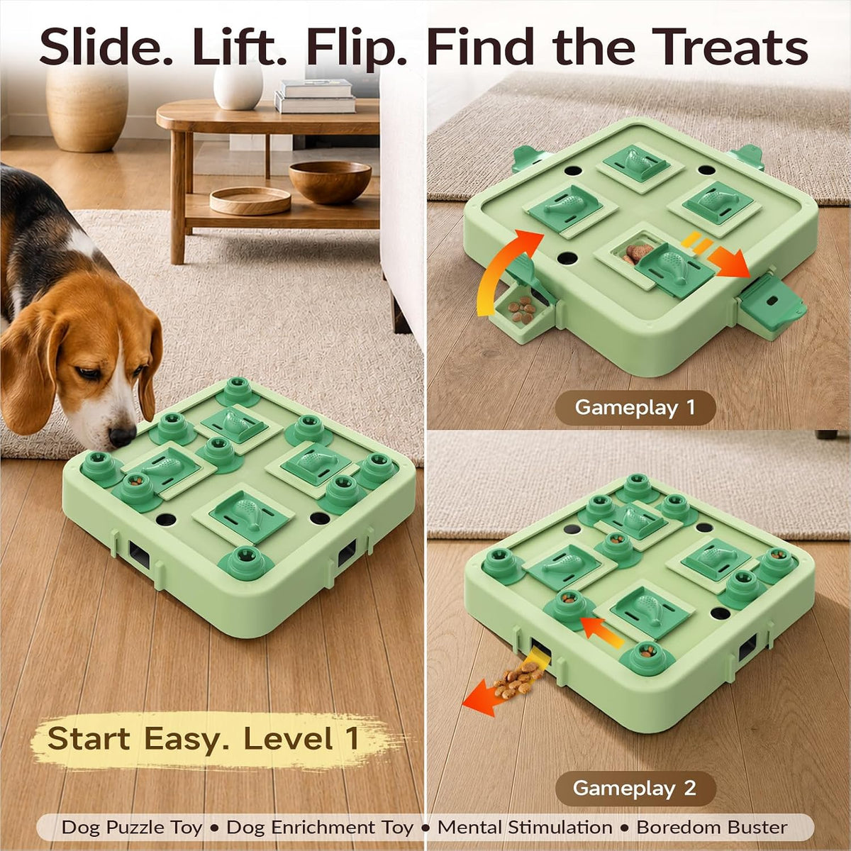 Dog Chess Puzzle Toy, 3-Levels - LEVEL 3 IN 1 / Green - image 4
