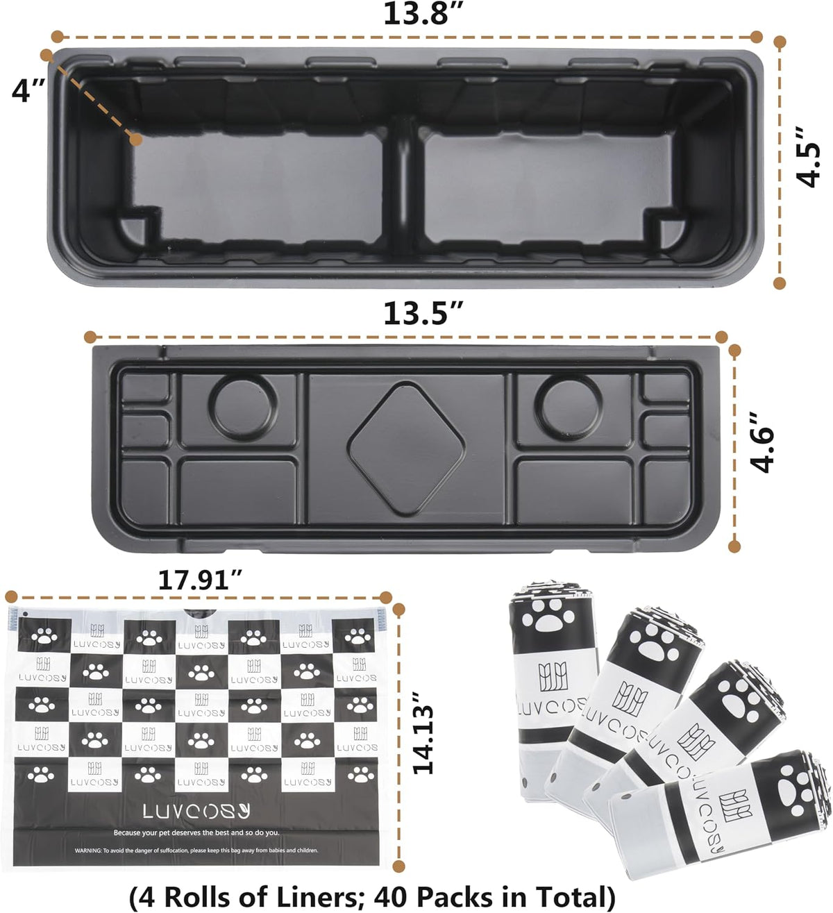 40 Litter Box Liners with a Permanent Waste Receptacle Compatible - For Littermaid 1St/2nd Edition Litter Box - image 3