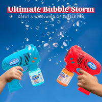 JOYIN 2 Kids Bubble Gun with 2 Bottles Refill Solution - Red+blue - image 2
