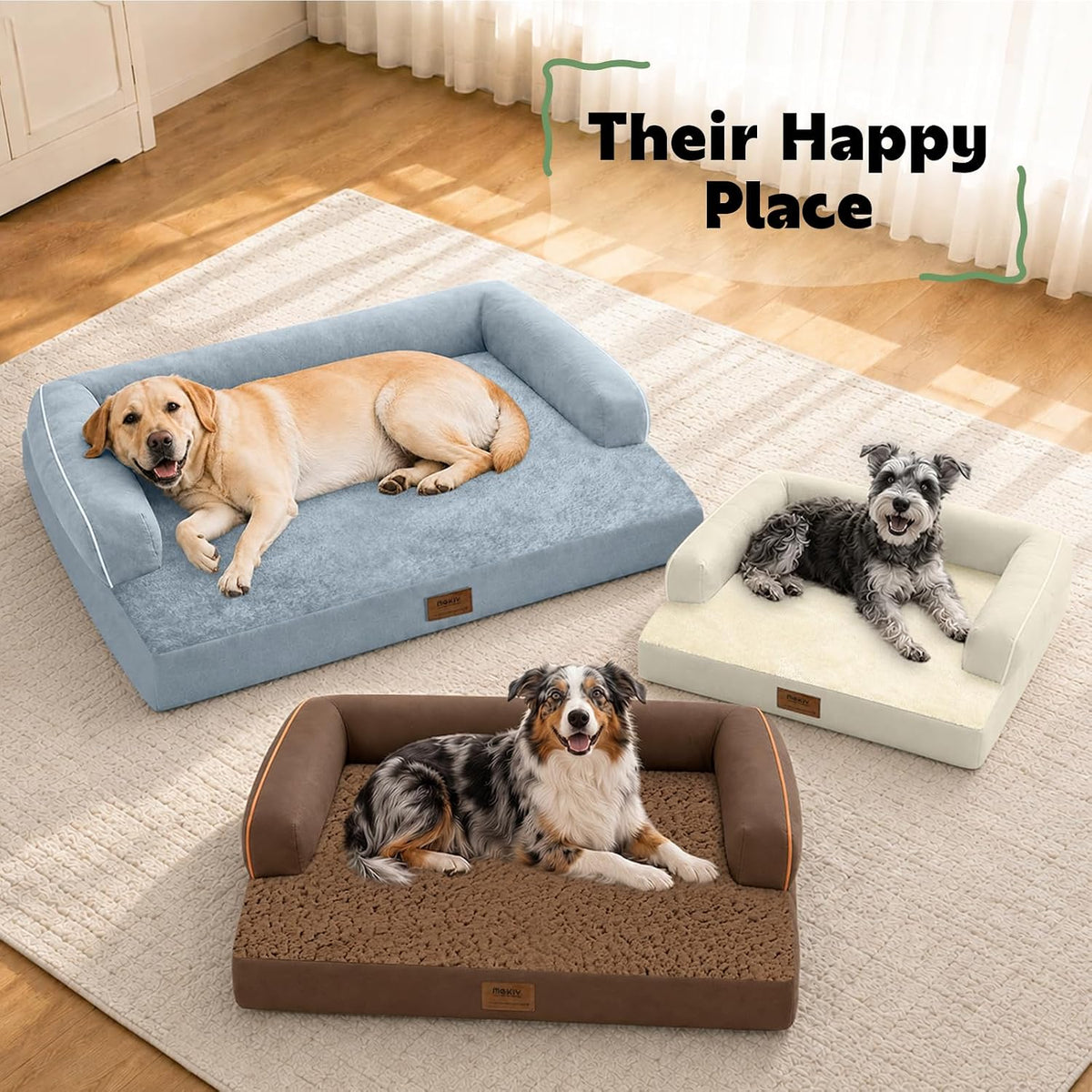 Orthopedic Washable Dog Bed with Bolster for Medium to Large Dogs – Essentials for Dogs - 36.0"L x 27.0"W x 7.0"Th / Grey - image 2