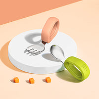 Children's Stainless Steel Round Handle Fork And Spoon Set