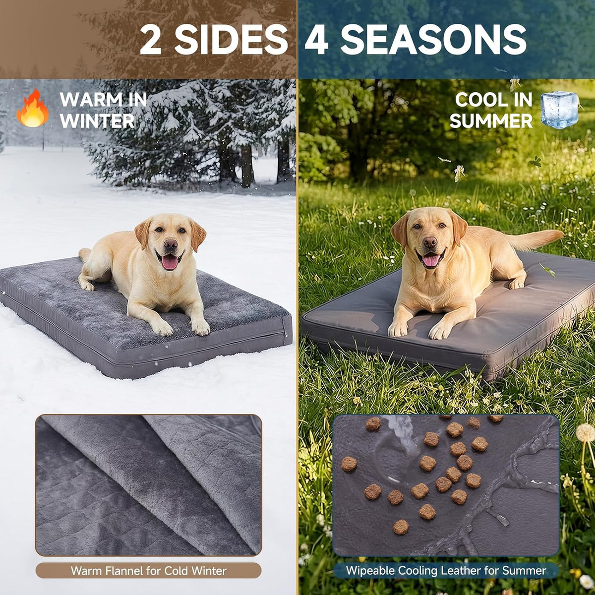 Waterproof Dog Crate Bed Pad - Dark Grey / 47"W x 29"L x 4"H - image 3