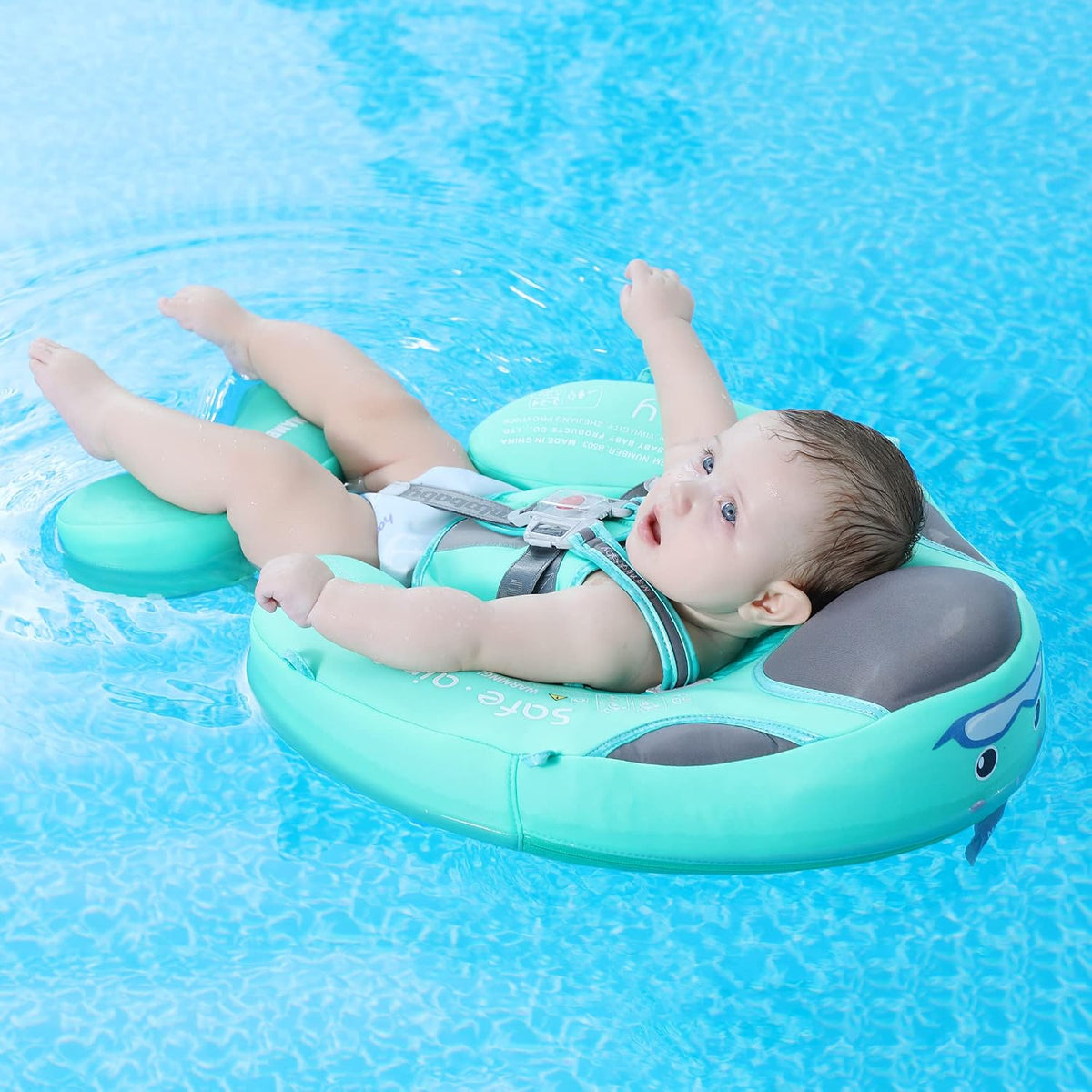 Mambobaby Float with Canopy, UPF 50+ Baby Swim Float – Fun for Kids & Family - Special Green - image 3