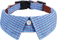 Faleela Soft &Comfy Bowtie Dog Collar - Medium (Pack of 1) / Blue Plain-B