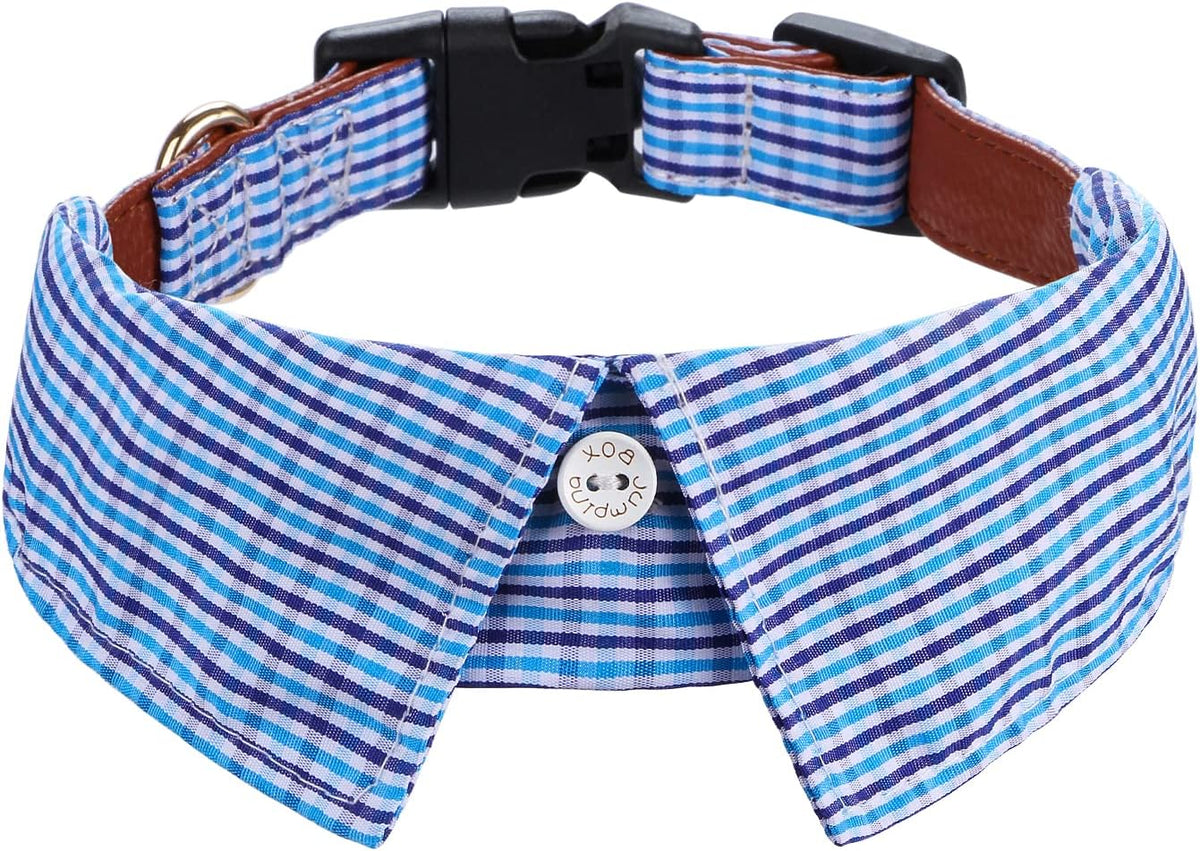 Faleela Soft &Comfy Bowtie Dog Collar - Medium (Pack of 1) / Blue Plain-B