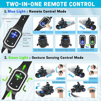 Eulogia remote control motorcycle with glowing RGB wheels, detachable rider and side wheels - view 4