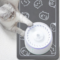 YCT Cat Food Mat for Pet Dog Feeting Mats - Dark Gray & Multiple cat heads Logo / 18.1"L x 11.8"W - image 4