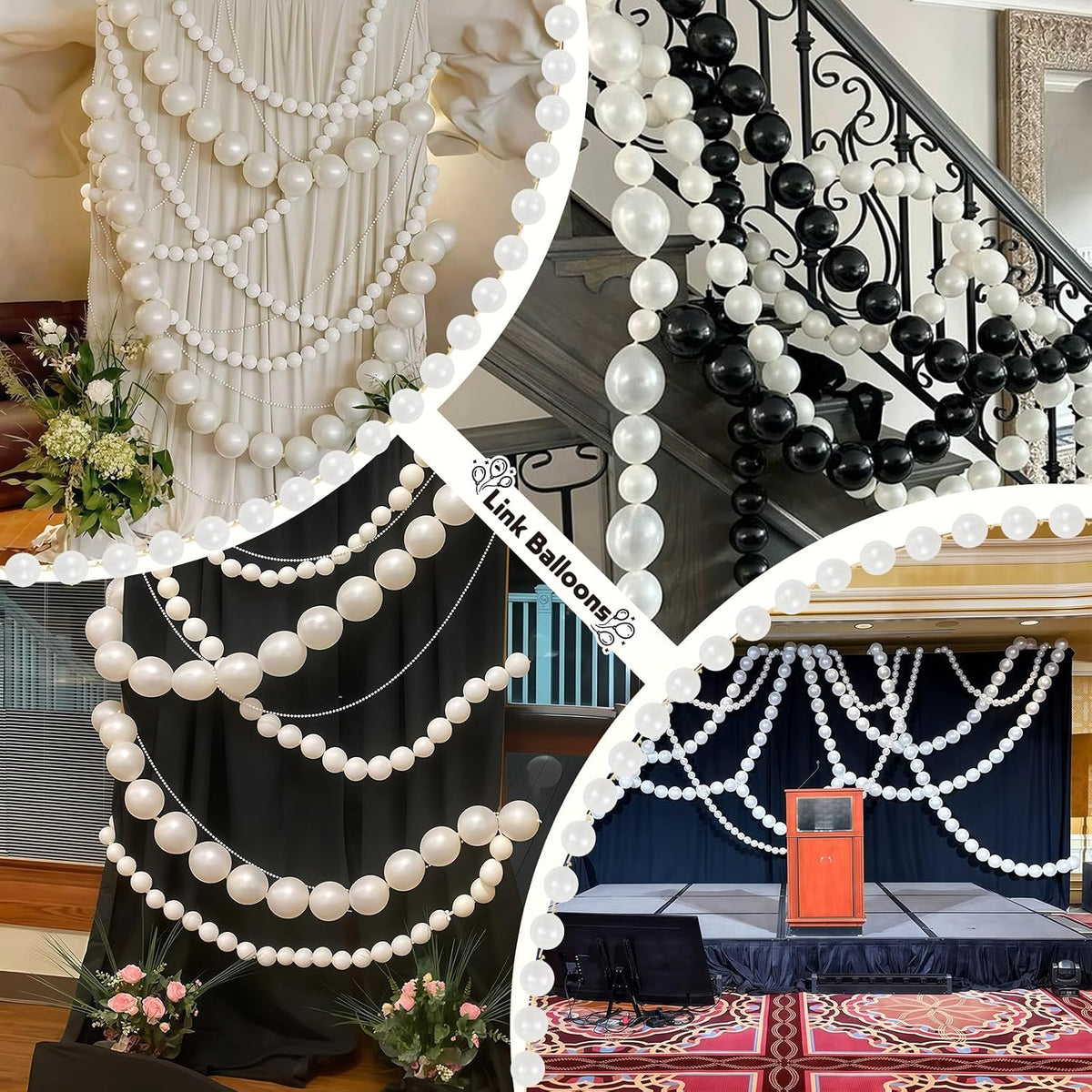 Pearl White Linking Balloons for Wedding Bride Shower Mermaid Party - Pearl White / 10 inch - image 4