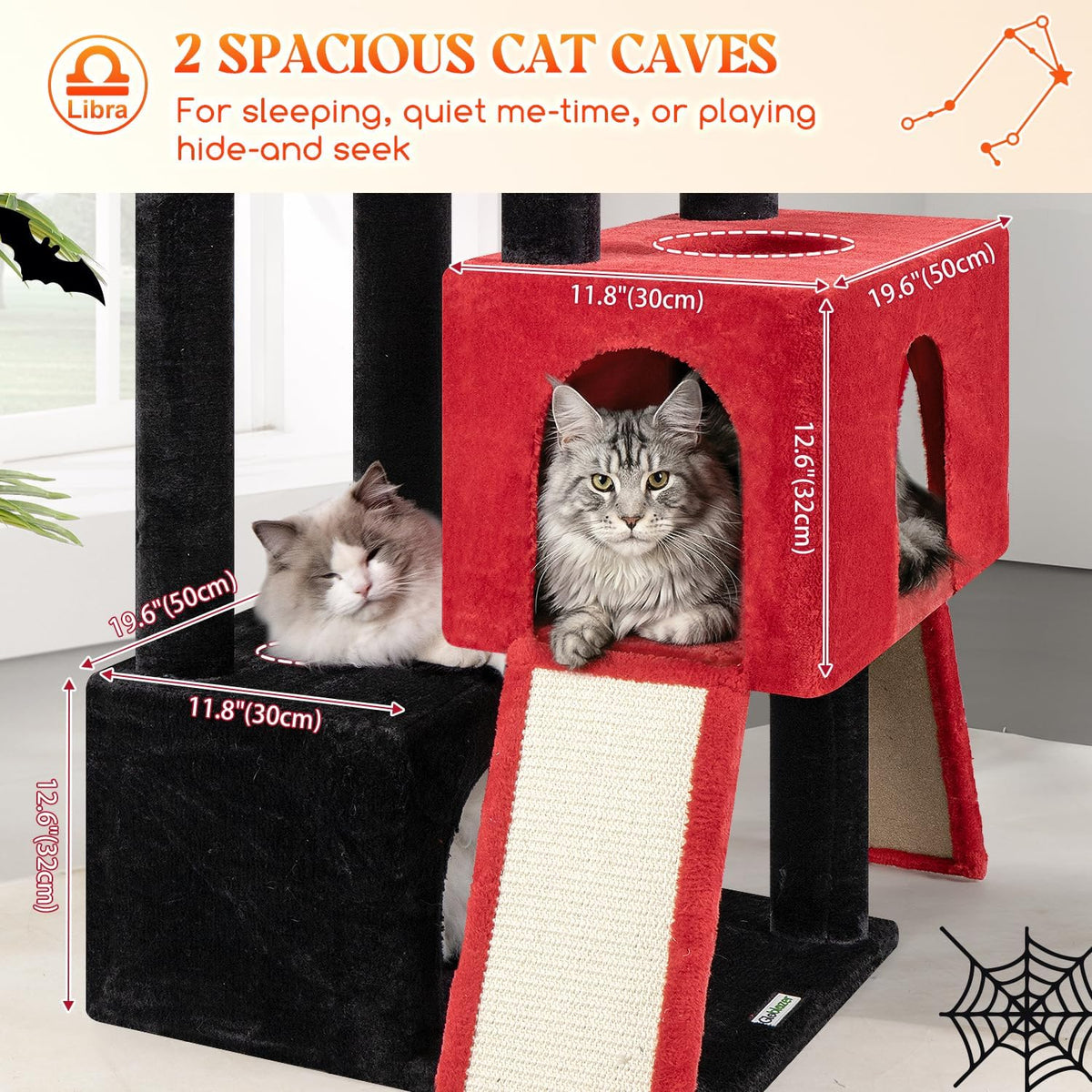 Globlazer Z78 Heavy Duty Cat Tree for 20lbs Large Adult Cats - Black Red / 78 inch - image 3