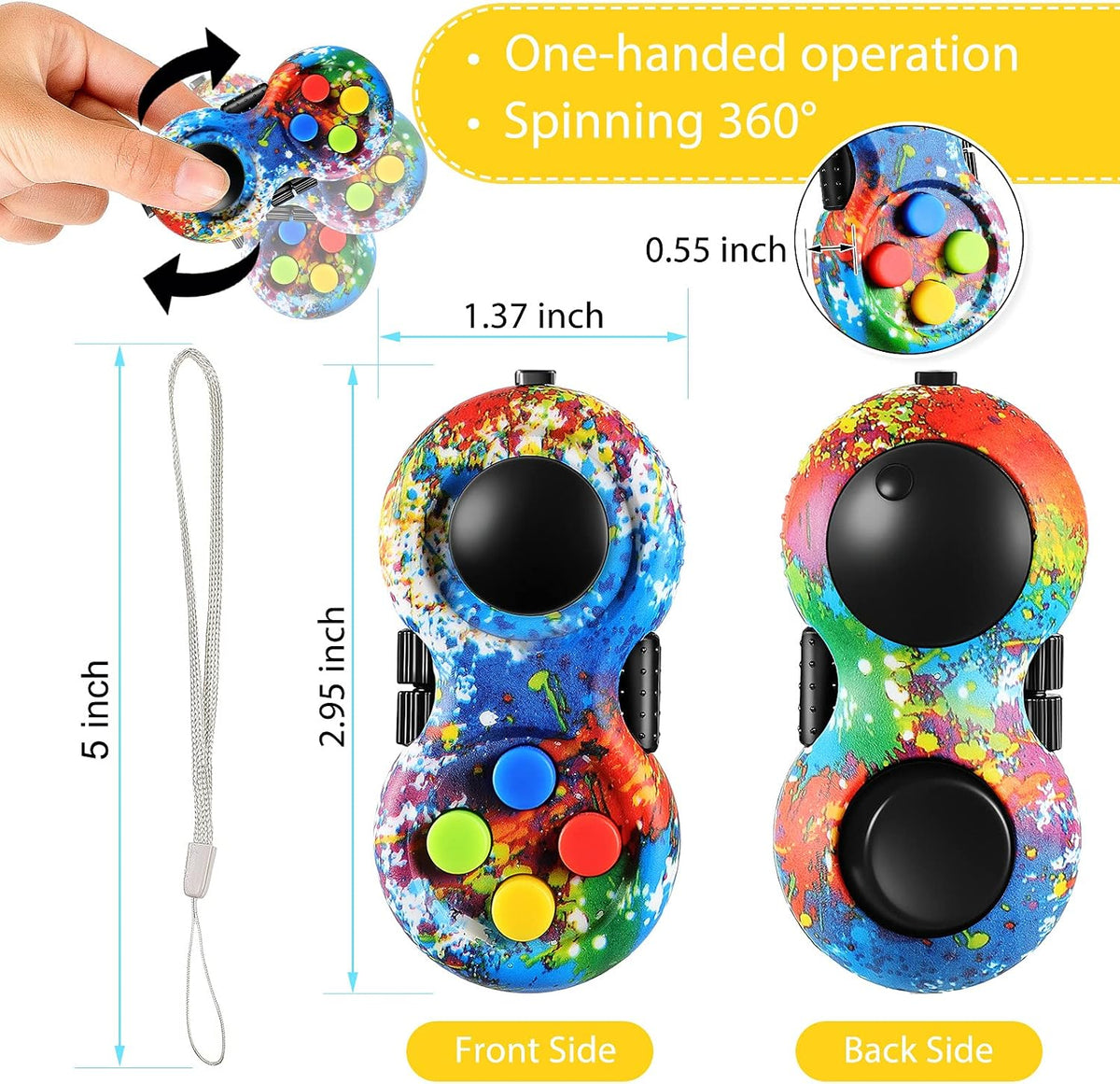 Skylety 2 Fidget Pad Game Controller Fidget Toy - Graffiti Style - image 2
